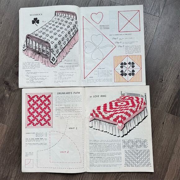 Vintage 50s Quilt Pattern Books Lot of 2 Covered Wagon& All-Year 24 Patterns - Picture 6 of 10